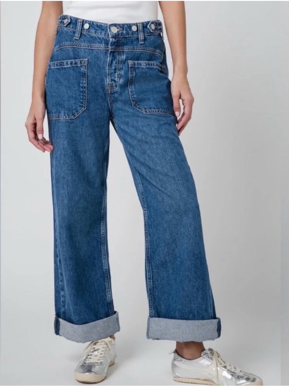 Free People We The Free Palmer Tunnel Vision Baggy Relaxed Cuffed Jeans